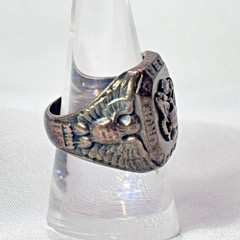 WW2 Sterling Silver Military Signet Ring 15.2 Grams Size 8.75 FD Sterling