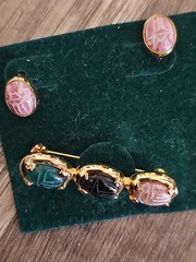 Vintage 4 Piece Scarab Jewellery Set.