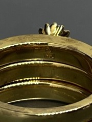 Womens Size 7 Ring Yellow Gold Plated Brown White Diamonds Engagement