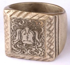 Ring The Kiss Image style PETER BEHRENS Der Kuss Motive 1898 Vintage jewelry Art