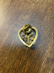 Vintage Set Of 4 Heart Gold Tone Brooches Pins, 3 Stamped CAMCO, 1 Unbranded