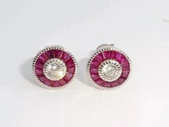 Round Cut 1.49CT Lab Created Diamond Vintage Halo 925 Silver Stud Earring Gift