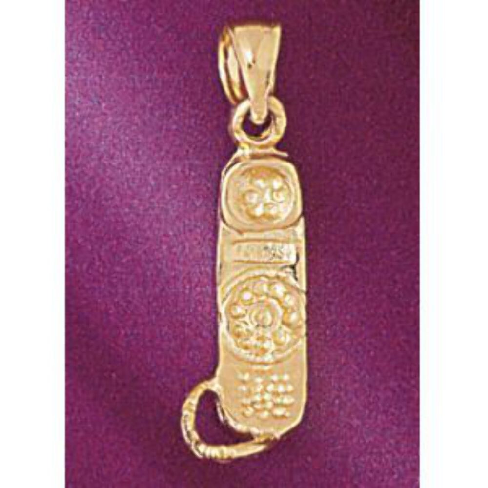 Telephone Charm Pendant 14k Gold (2.2 Grams)