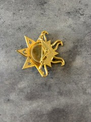 Vintage Gold Tone Sun and Moon Brooch Pin