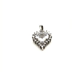 925 Sterling Silver Sparkling Clear CZ Cubic Zirconia Small Heart Love Pendant