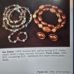 Avon 1989 Sea Swept Purple Blue Beaded Jewelry Set Vintage 1980s