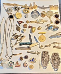 Antique, Vintage Mens Jewelry, Collectibles, Accessories Lot, Over 50 Pieces!