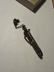 Multicolor Crystal Antique Bronze Ton Multicolor Sword Brooch By JTV