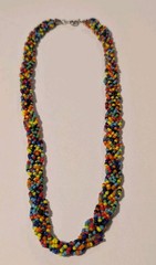 Vintage Multicolor Braided Seed Bead Necklace Women’s Jewelry 18 Inch