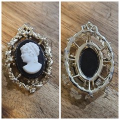Vintage Cameo Lot of 14 ~ Pendant Stick Pin Brooch Glass Resin (Craft Projects)