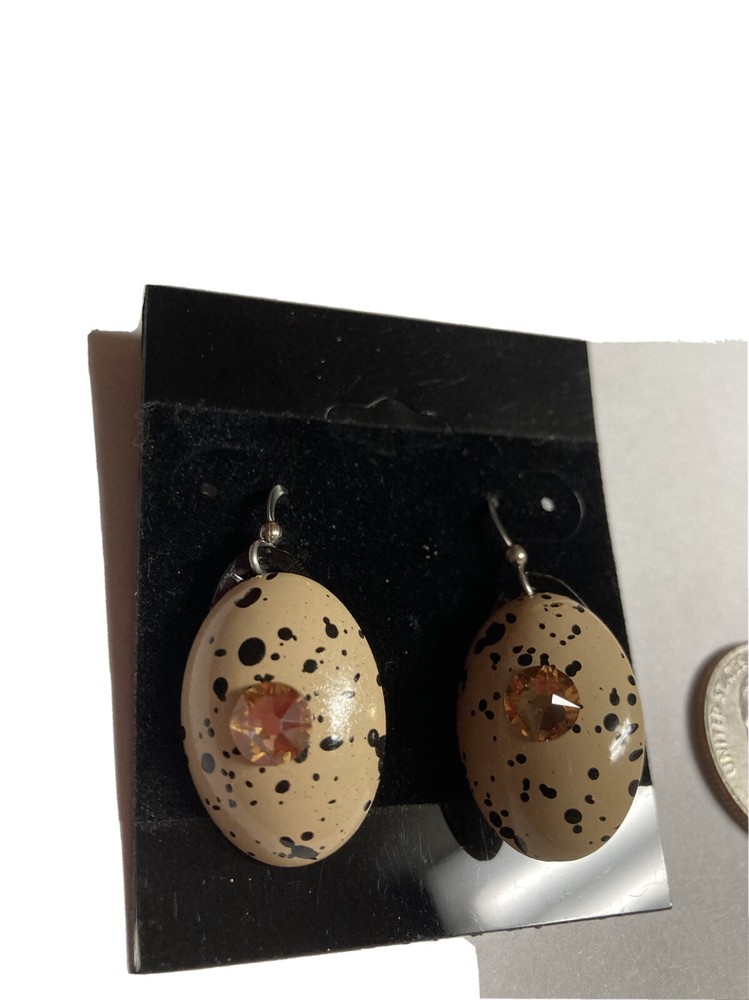 Jeff Lieb dangle pierced earrings, Swarvoski crystal, Designer runway