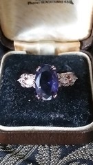 Vintage 1990-s 14 Ct Rolled Gold Amethyst Ring Size UK P US 7 1/2 – Hallmarked!