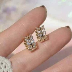 Art Deco Style Lab Created Diamond For Any Occasion Earrings 14K Yellow Gold FN