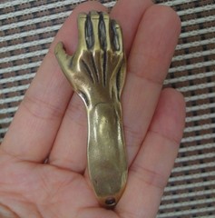 Vintage Style Pure Brass Lucky Right Hand Statue Pendant Bags Charms