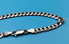 Sterling Silver 4mm 925 Cuban Chain 7.25 inch Bracelet 6.4g