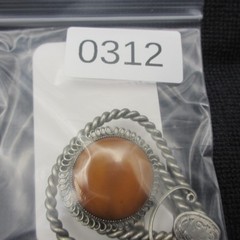 Vintage Dress Clip Faux Stone Bold Statement Twisted Silver Tone Open Work