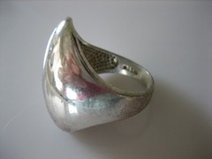 VINTAGE STERLING SILVER 925 MARKED MC MODERNIST DOME RING SIZE 8.5