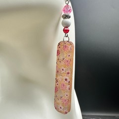 VTG Colorful Cluster Drop Earrings Gold Tone Oval Cabochon Multicolor Dangle