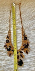 Juliana Book Piece Tigers Eye Rhinestone Necklace Brooch Earring Set
