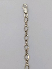 Vintage 925 Sterling Silver Infinity & Oval Link Starter Charm Bracelet 8″ – 4g