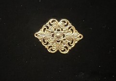 Vintage Filigree 22K Gold Plated Brass Stamping for Jewelry/Craft/Decoration NOS