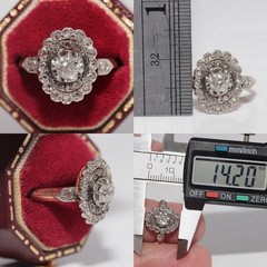 Antique Victorian Edwardian 18k Gold Diamond Ring 5.5 Old Rose Cut Engagement