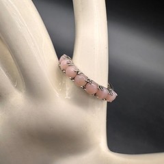 Vintage Sterling Silver Pink Opal Ring Size 8 Elegant Jewelry Romantic Cottage