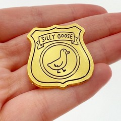 Silly Goose Badge Pin, Funny Enamel Pin, Gift for Her, Funny Animal Pin, Goose