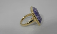 ESTATE 14K Purple Agate or Sugulite Stone Ring. RARE.