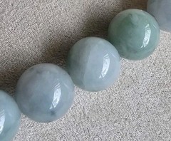 Certified Burma Grade A Jadeite Green Float Flowers Bead Necklace 10mm