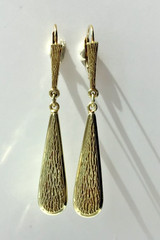 Rare Vintage 14K Gold 3.71g Teardrop Dangle/Drop Leverback Earrings With Texture