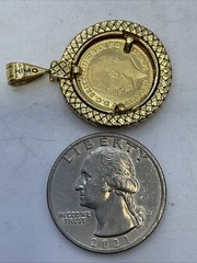 1911 GREAT BRITAIN KING GEORGE GOLD COIN in 21K Frame & Lock CUSTOMIZED CHARM