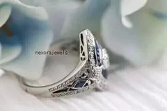 1.75Ct Art Deco Style Lab Created Diamond Anniversary 14K White Gold Finish Ring