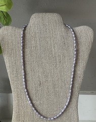 Fab 1950s Lavender Freshwater Pearls Necklace Orate Magnetic Clasp Japan VTG