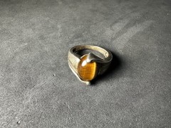 4.83g Vintage Sterling Silver 925 Ring Oval Golden Brown Statement M Size 6
