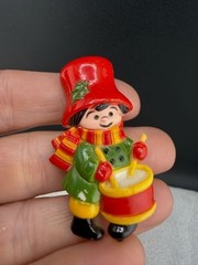 Vintage Brooch Lot Mickey Mouse Bird Flower Drummer Boy Lady Bug