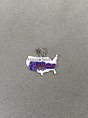 VINTAGE STERLING SILVER ENAMEL FREEDOM TRAIN UNITED STATES CHARM PENDANT