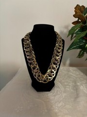 Heavy Vintage Thick Gold Tone Chain Necklace – 26″