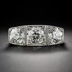 3.75Ct Art Deco Style Lab Created Diamond Anniversary 14K White Gold Finish Ring