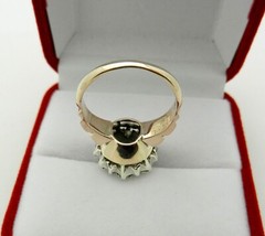 Antique Silver and 9kt Pink Gold and Rose Cut Diamond Ring size 7