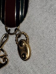 Medal Military Style Anchor and Pulley M JENT Vintage Gold Pin Brooch V-0139