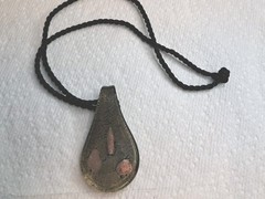 Vtg Glass Tear Drop Pendant Necklace