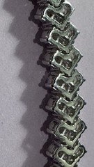 Australia Rhinestone On Italian Sterling 925 Bracelet with Safety Latch.