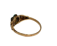 LOVELY SMALLER ANTIQUE GEORGIAN ENGLISH 18K GOLD PEARL TURQUOISE RUBY RING c1820