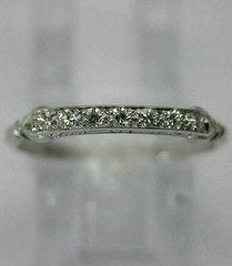 Art Deco Style Lab Created Diamond Anniversary Engagement 14K White Gold FN Ring
