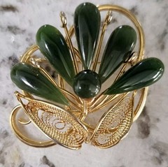 Vintage Filigree Goldtone Brooch