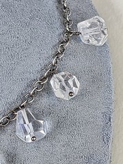 Vtg Crystal Quartz Faceted Briolette 925 Sterling Silver Nickel Free FREE $HIP!!