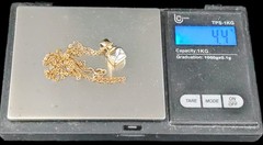 Danecraft 24kt Gold Over 925 Sterling Cubic Zirconia Pendant 18″ GF Necklace