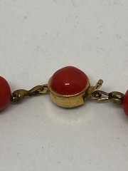 Antique Natural Red&White Coral Beads Necklace