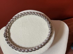 Vintage 950 Silver Milor Italy Twist Hinged Bangle Bracelet 7″